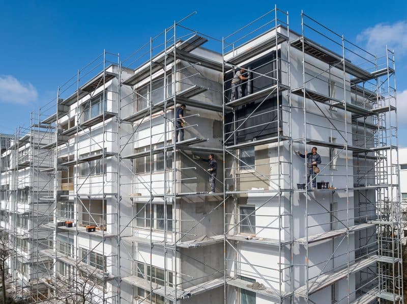 Impermeabilización de la cubierta de un edificio de comunidad en Narón