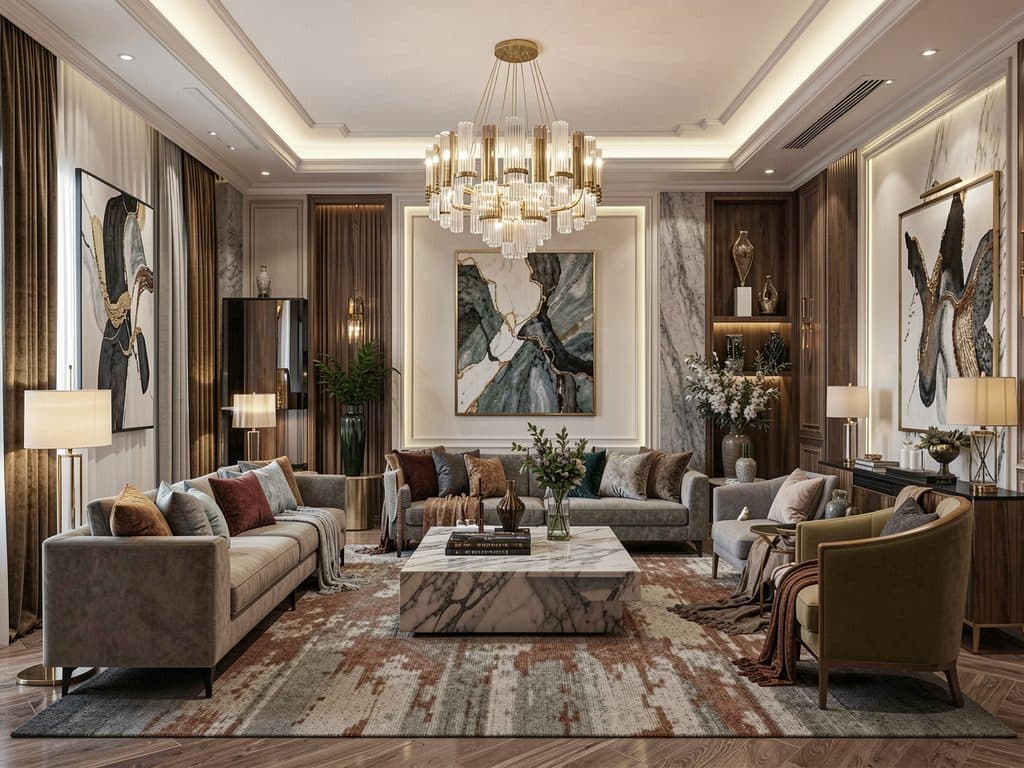 Interior con alta decoración y acabados a medida realizado por Pidenor Galicia en Narón